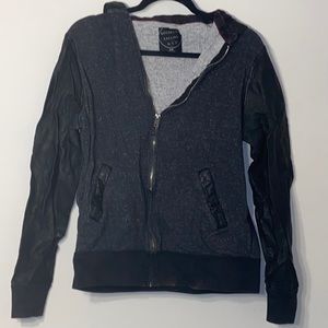 Vegan Leather and cotton blend hoodie size Medium